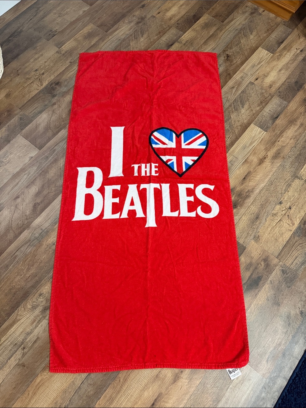 I Love The Beatles Red Beach Towel